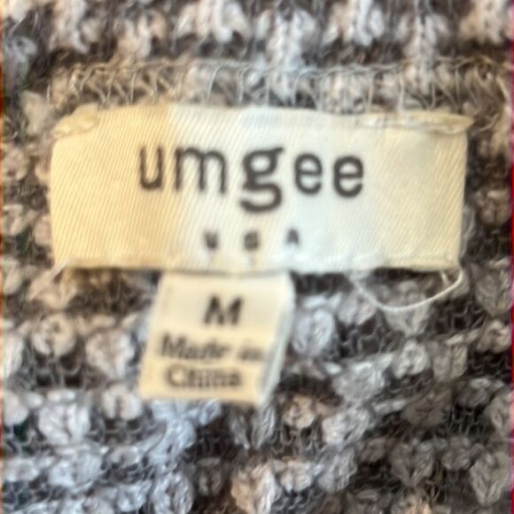 Umgee Lace Trimmed Grey & White Open Cardigan - Size Medium - Picture 10 of 11